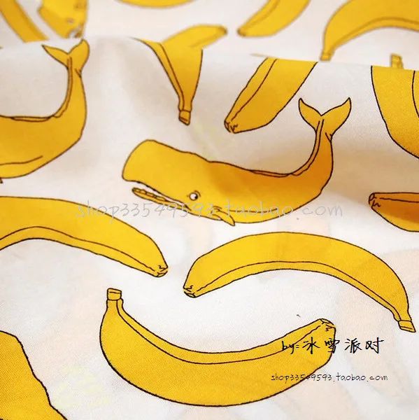 Fabric Good 105 x 50 cm, 1 Stück Bananenstoff, 100 % Baumwollstoff, Bananen-bedruckter Baumwollstoff, Nähmaterial für DIY-Damen-Kleiderkleidung