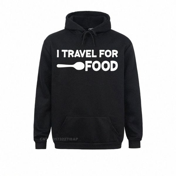 I Travel For Food Quote Слоган Fun Blogger Пуловер с капюшоном Пуловер с капюшоном Толстовки Rife Мужские толстовки с капюшоном в японском стиле J0M7 #