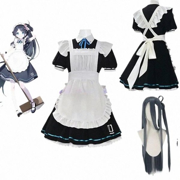 gioco Blu Archivio Anime Tendou Arisu Costume Cosplay Parrucca cameriera francese Lolita Gonna Donna Kawaii Sexy Carnevale Halen Suit G3IW #