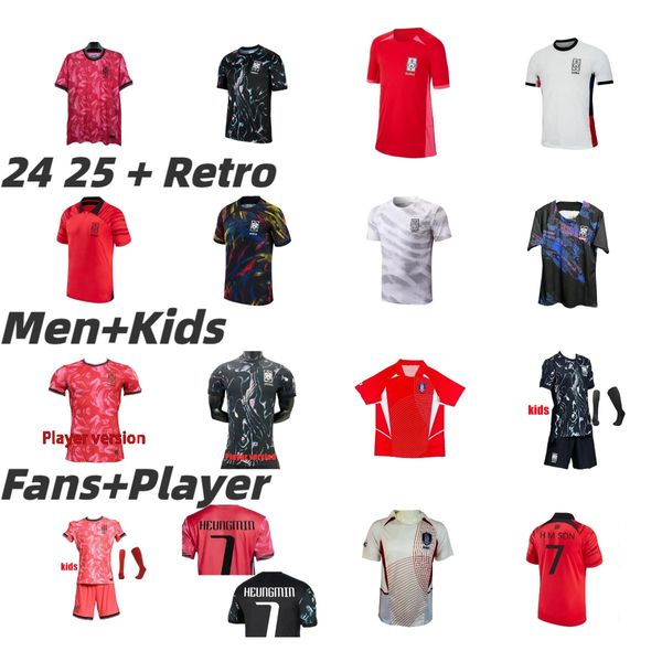 2023 2024 Südkorea Fußballtrikots MÄNNER KINDER KIT FRAUEN #7 H M SON Nationalmannschaft HWANG LEE 24 25 koreanische Fußballtrikots 2002 RETRO Son Heung Min JEA KIM HEE CHAN Lange Uniform