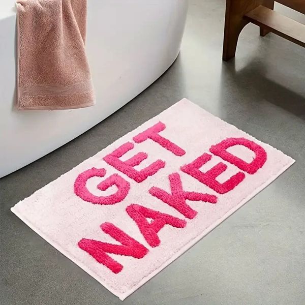 Pink Get Naked Tuftted Teppich Badezimmer süße Badewanne Eingangs Fußmat Wohnzimmer Apartment Dekor Weiche Teppich 240314