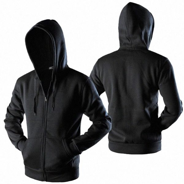 NEU 2020 Plain Herren Reißverschluss Up Hoody Jacke Sweatshirt Kapuze Zipper männliche Oberbekleidung Schwarz grau Boutique Männer kostenlos Schiff 91fc#