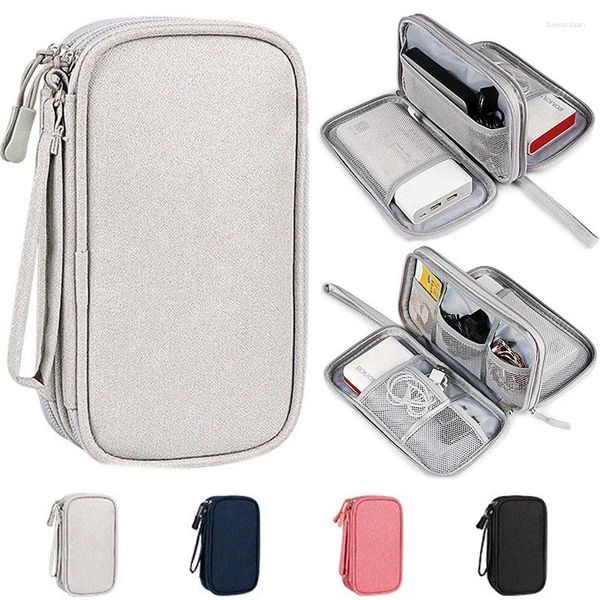 Sacos de armazenamento Portátil Travel Digital Bag Impermeável U Disk Fone de Ouvido Cabo Protetor Caso Dados Carteira Organizador de Passaporte