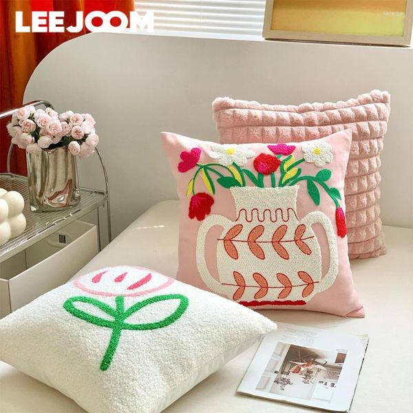 Cuscino Leejoom moderno in stile moderno fiore di tiro abbracciato per il divano quadrato 45x45cm 1pc