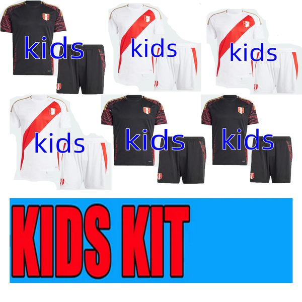 Copa América Peru Hot Jerseys Futebol Jerseys Lapadula Luis Lberico Pineau Cuevas Cartagena Tapia Valera Aquino Seleção Nacional 24 25 Camisa de Futebol Kids Kits Meias