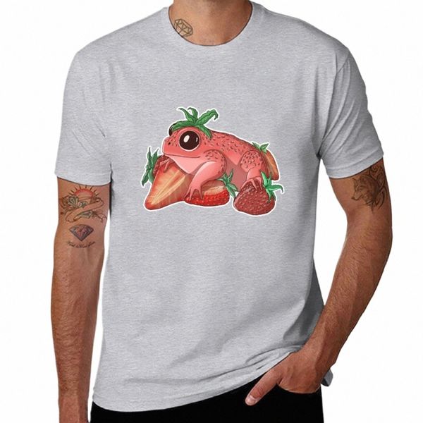 nuova maglietta Strawberry Frog T-shirt corta tee t-shirt tinta unita magliette personalizzate Abbigliamento uomo X6Mz #