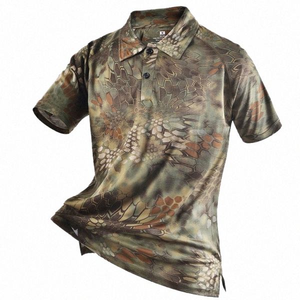 Mege Markenkleidung Herrenhemden Tactical Camoue Poloshirt Sommer Freizeitkleidung mit Patches Typh Multicam Fast Dry S9fr #