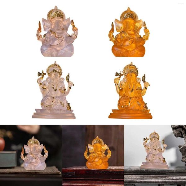 Statuette decorative Dio Ganesh Figurina in resina Elefante Buddha Desktop Farmhouse Ganesha Statue