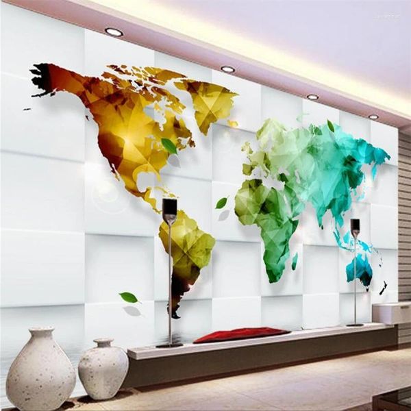 Duvar Kağıtları Wellyu Papier Peint Duvarlar için Duvar Kağıdı 3 D Özel 3D Renkli TV Arka Plan Duvar