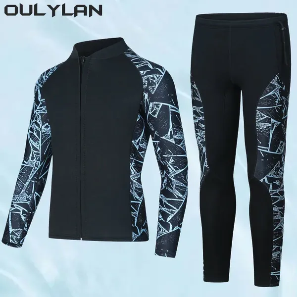 Costumi da bagno da donna Oulylan Muta da sub 3MM Uomo Donna Muta Neoprene Subacqueo Kitesurf Surf Surf Pesca subacquea Giacca Pantaloni Abbigliamento Bagnato