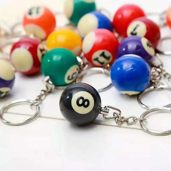 25 mm Glücks-Billardkugel-Schlüsselanhänger in verschiedenen Farben, Geschenke, Snooker-Tisch Nr. 8, schwarze Kugel, Schlüsselanhänger, Snooker-Queue-Zubehör 240315
