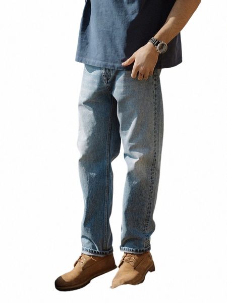 Simwood 2023 Bahar Yeni Gevşek Düz W Vintage Jeans Erkekler 13 Oz Denim Pantolon Artı Beden Marka Giysileri SM230078 G0L9#