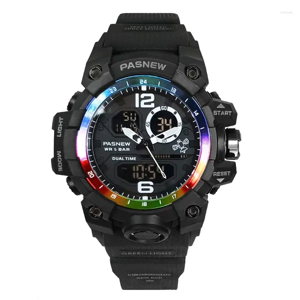 Armbanduhren Multifunktions Männer Digital Casual Original Wasserdichte Led Hand Uhr Junge Mode Große Eletronic Männliche Uhren Schwarz