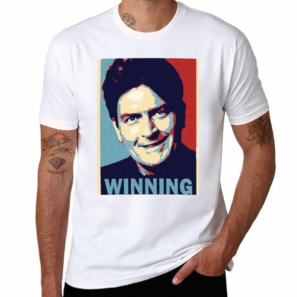 novo vencedor, por Charlie Sheen T-Shirt personalizado camisetas t camisa homem coreano fi simples camisetas homens a8jx #