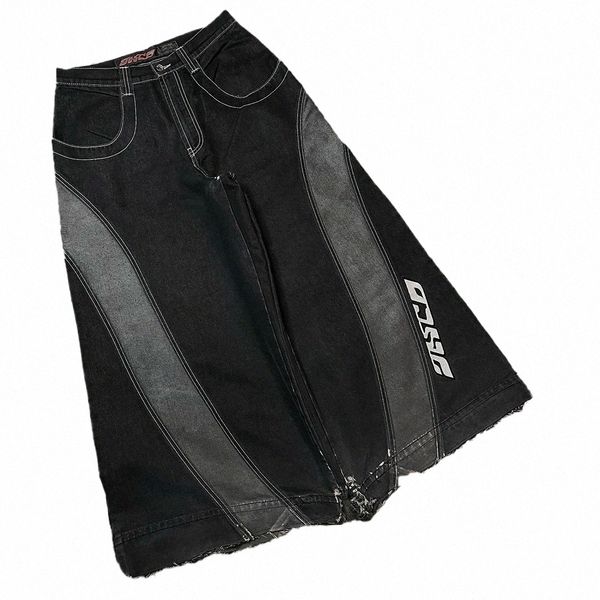 Негабаритная карманная рабочая одежда Черные джинсы для мужчин и женщин Уличная одежда Хип-хоп Панк Свободные брюки Новые широкие джинсы Горячие p1ac #