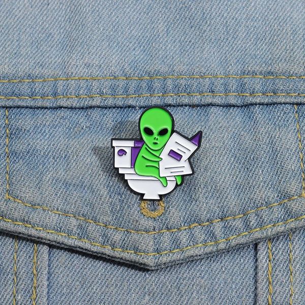 Cartoon Alien Emaille Pins Lustige Kreativität Revers Abzeichen Hemd Kragen Pin Schmuck für Freunde Geschenk Großhandel Pins Zubehör