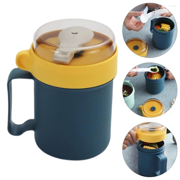 Dink todance Isolation Lunch Contenir: barattolo largo per la bocca per la tazza di colazione a microonde blu portatile a forno a microonde