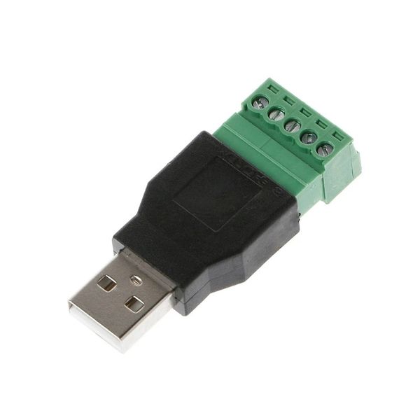 2024 1 Stück USB-Buchse auf Schraubanschluss USB-Stecker mit Abschirmungsanschluss USB2.0-Buchse USB-Buchse auf Schraubklemme