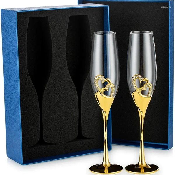 Copos de vinho 2 pçs copo de vidro cristal champanhe casamento brindando flautas bebida festa casamento decoração copos cocktail