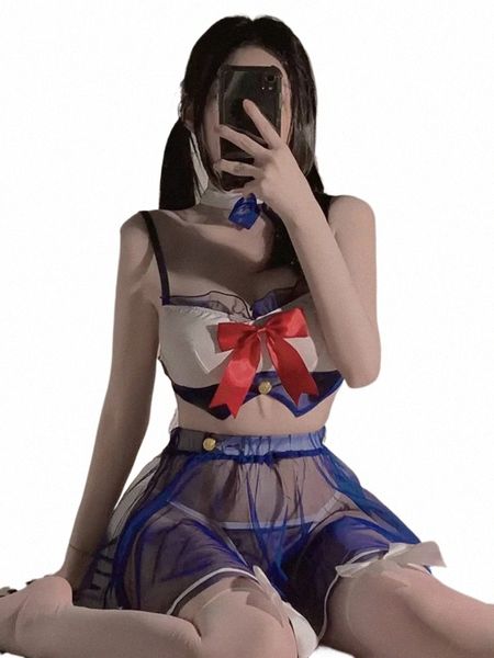 cp5xl Sexy Schoolgirl Lolita Lingerie Transparente Sex Maid Role Playing Costumes Plus Size Ver Através Animati Show Outfit Kit 72IU #