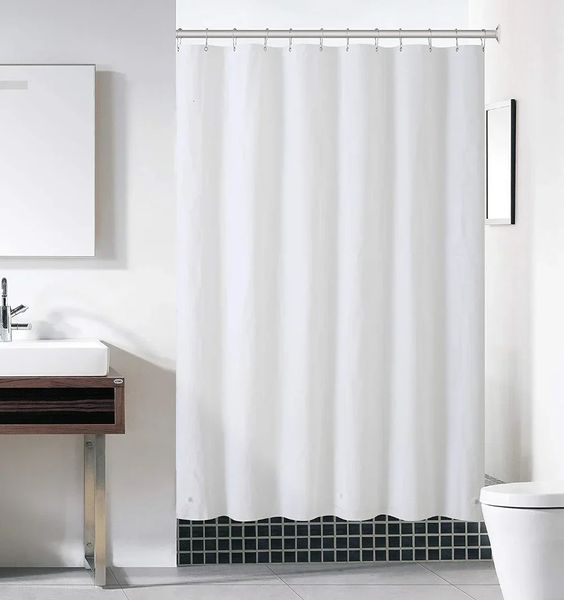 Resistente tessuto per tende da doccia solido impermeabile bagno lungo stallo dimensioni 230 cm nero bianco grigio marrone blu colore 240328