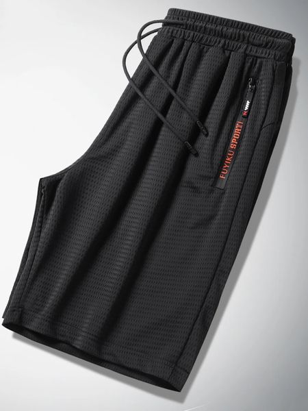 Pantaloncini da ginnastica estivi in rete nera da uomo Abbigliamento sportivo in nylon traspirante Pantaloni corti dritti Plus Size Pantaloncini da palestra casual larghi 8XL 9XL 240319