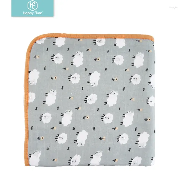 Cobertores Happyflute Bamboo Cotton Muslin Blanket com lã de lã Respirável para Born Baby, o tamanho 90 90cm