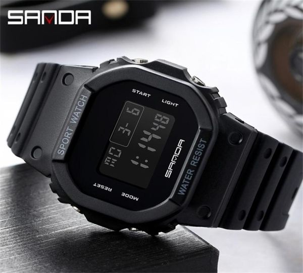 SANDA G Style Digitaluhr Herren Wasserdicht Shock Ms Sport es Boy Girl Electronic masculino Relgio mulher 2103101722310