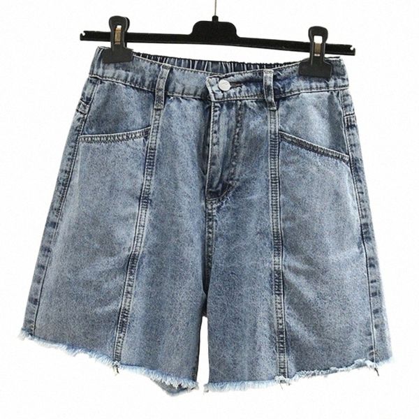 Plus Size Frauen Denim Shorts 2023 Sommer Fi Straight Jeans Lose Hot Pants Übergroße Kurve Kleidung J4-1048 P8AV #