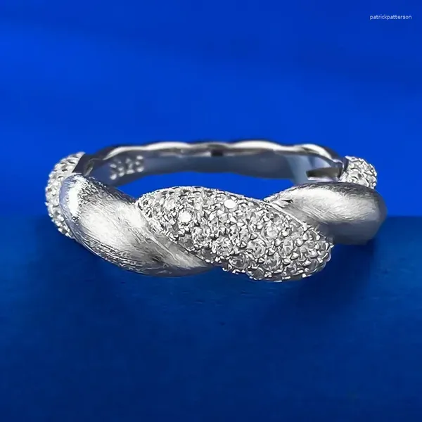 Cluster anéis infinito moissanite diamante anel real 925 prata esterlina festa de casamento banda para mulheres nupcial noivado jóias presente