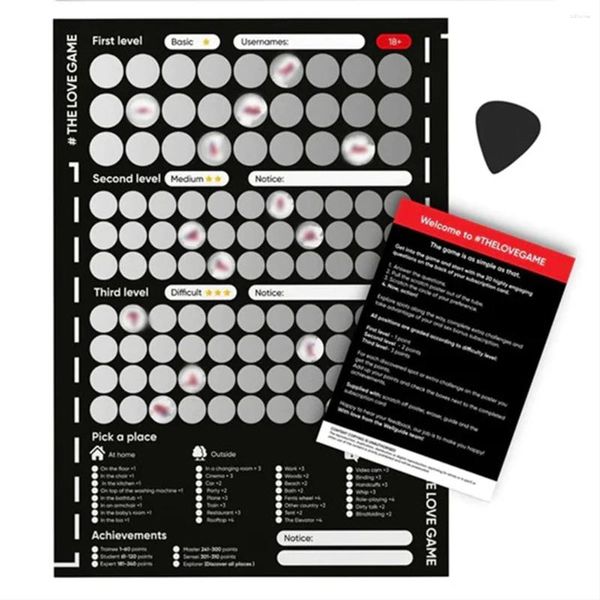 Bowls The Love Game Scratch Off Poster para casais Presentes de Dia dos Namorados Presente de parede para ela e