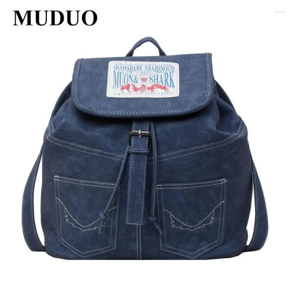 Borse a tracolla MUDUO 2024 Zaino con toppa jeans personalizzata giapponese Tela versatile casual per borsa da scuola per ragazza piccante