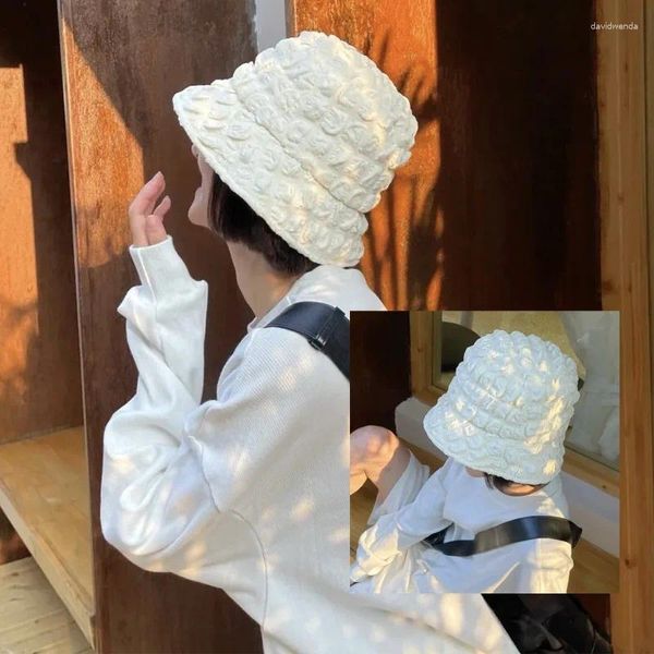 Berretti Cappello da pescatore a bolle stile Corea del Sud per donna Viaggio estivo Pescatore Spiaggia Protezione solare Parasole Versatile