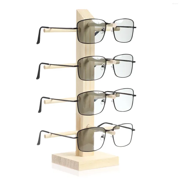 Piatti decorativi Occhiali Occhiali da sole Stand Organizer Scatola portaoggetti Espositore Porta occhiali in legno Miss