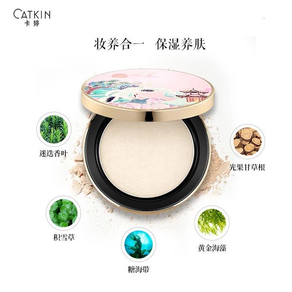 CATKIN Face Pressed Powder Foundation Compact Matte Conceal Color Correcting Pores Leichtigkeit seidig glatte cremige Textur 240327