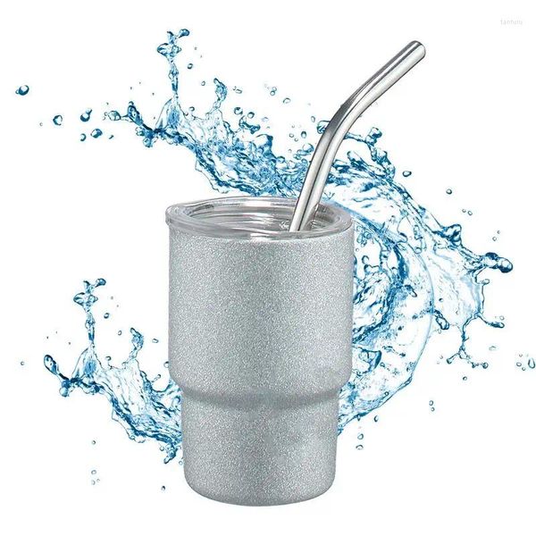 Becher, Kaffeebecher, Edelstahl, 90 ml, doppelwandiger Mini-Becher, Wasserbecher, Outdoor-Getränkebehälter für Reisen, Campingausflug