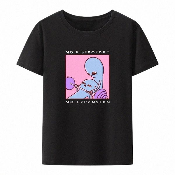 Strange Planet Özel Ürün Rahatsızlık Yok Expansi Grafik T-Shirts Komik Baskı Tee Yaratıcı Yenilik Y2K Street Giyim Mizahı C83U#