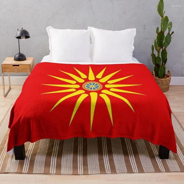 Coperte Coperta con bandiera della Macedonia del Nord pesante polare