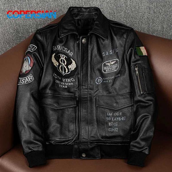 Couro falso masculino 2023novo terno voador masculino casaco de couro genuíno bordado indiano jaquetas de motocicleta 240330