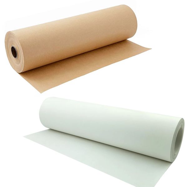 Wrap 30 Meter Kraft-Geschenkpapierrolle, Hochzeit, Geburtstag, Party, Geschenk, Blumenposter, Rap-Paket, braune Dekoration, weißes Papier