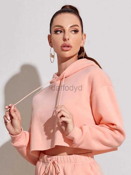 Kadın Hoodies Sweatshirts Bayan Pembe Seksi Seksi Sıradan Polar Kırpılmış Hoodie Uzun Kollu Külot Mor Gevşek Büyük Boy