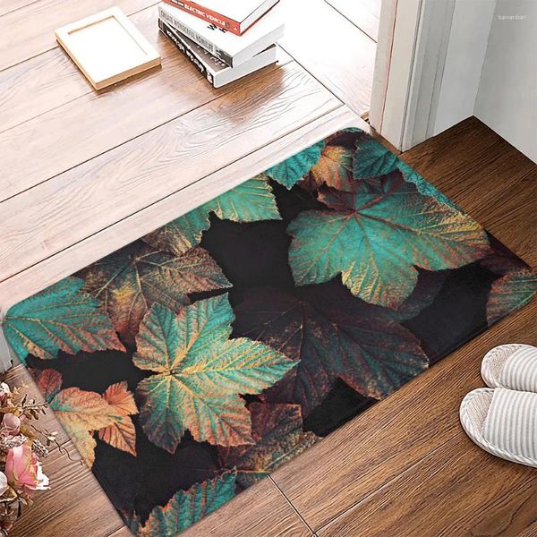 Tapetes de banho A1829ZXW Folha Mat Banheiro Anti Slip Tapetes Tapete Folhas Verdes Flores Home Decor Capacho Porta de entrada macia