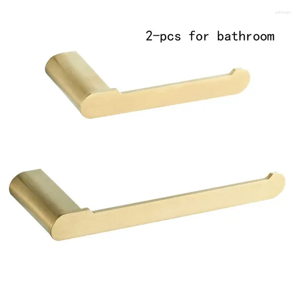 Badzubehör-Set, gebürstetes Gold, Handtuchhalter-Zubehör, Toilettenpapierhalter, SUS304-Edelstahl, mattschwarz, Haken, Badezimmer-Hardware