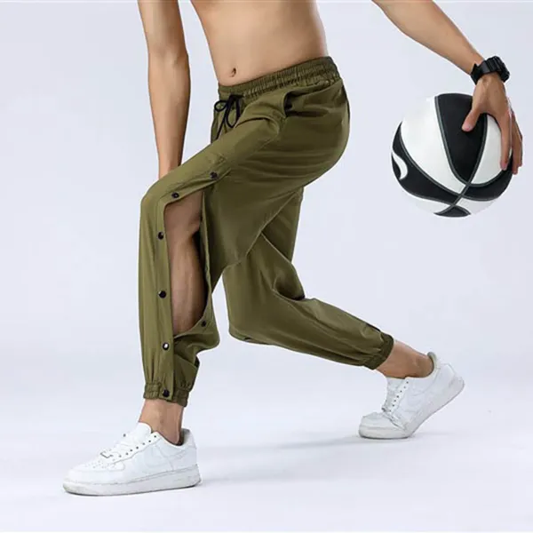 Pantaloni da uomo Casual Pantaloni larghi estivi con petto laterale Sport con bottoni completamente aperti Pantaloni da basket Moda Streetwear 2024