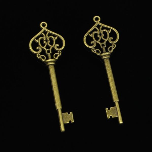 29 Stück Zinklegierung Charms Antik Bronze vergoldet Vintage Skelett Schlüssel Charms für Schmuckherstellung DIY handgefertigte Anhänger 69mm215A