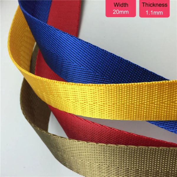 Accessori Multicolor 50 Yards/roll 20mm Nastri e Fettucce Cinghia in Nylon Zaino Indumento Nastro per Cucire Accessori Fai da Te Spessore 1.1mm