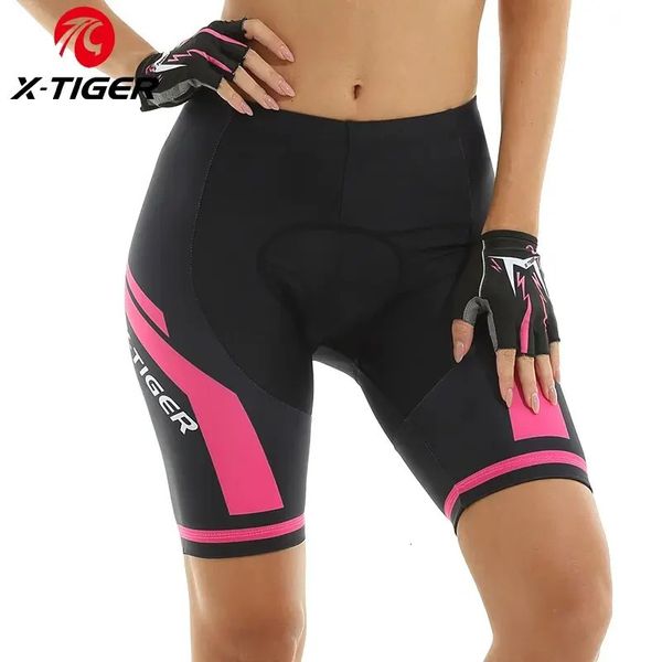 X-TIGER mulheres ciclismo shorts 3d gel acolchoado à prova de choque mountian bicicleta shorts de corrida de estrada shorts verão roupa 240319