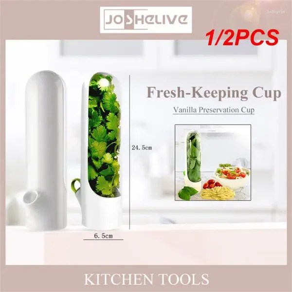 Garrafas de armazenamento 1/2 PCS Saver Recipiente Premium Mantém Verdes Legumes Frescos Keeper Clear Spice Frigorífico Preservador