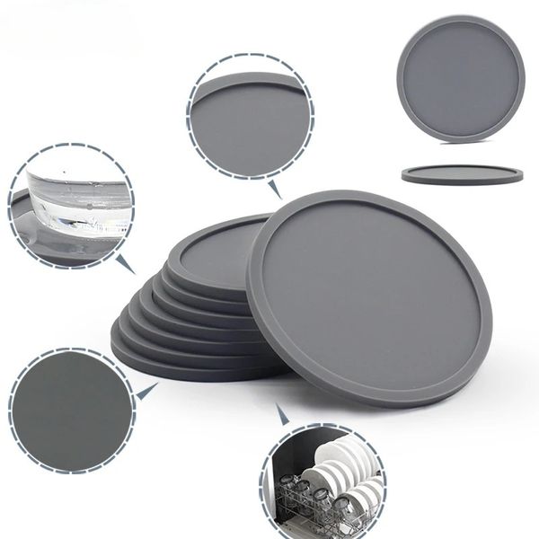 Conjunto de porta-copos antiderrapante de silicone, 1 peça, suporte para copo, tapete, mesa, antiderrapante, acessórios de cozinha