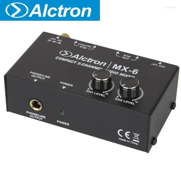 Mikrofonlar Alctron MX-6 Ön 2 Kanallı Ses Mikseri Stereo Karıştırma İşlemcisi Karışımı Bağımsız olarak Aşamalı/Stüdyo Kayıt için ayarlar